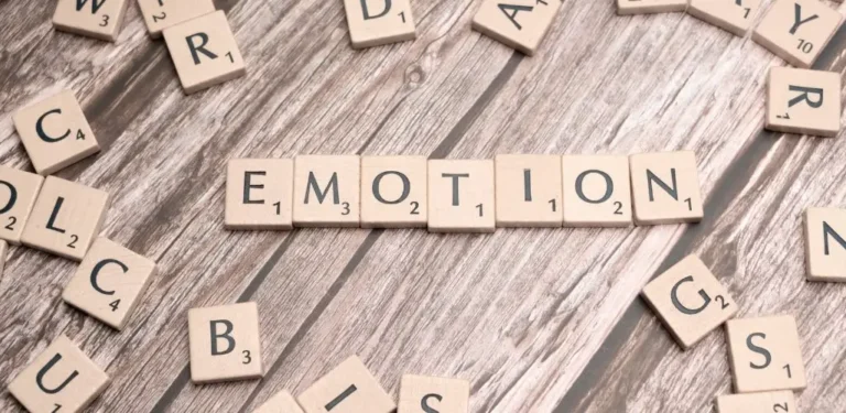 Na drewnianym tle widoczna jest ułożona z literowych kafelków gra Scrabble, która tworzy słowo "EMOTION" (ang. emocja). Wokół niego porozrzucane są inne litery, co tworzy wrażenie chaosu, jakby odzwierciedlając wewnętrzne zamieszanie, które często towarzyszy, gdy w grę wchodzą uczucia i emocje. Obrazek przywołuje skojarzenia z poszukiwaniem sensu w tym, co przeżywamy, oraz z próbą uporządkowania własnego wnętrza. Symbolicznie ukazuje, jak z pozornie przypadkowych elementów można ułożyć coś znaczącego – tak jak z rozproszonych myśli rodzą się głębokie przeżycia.